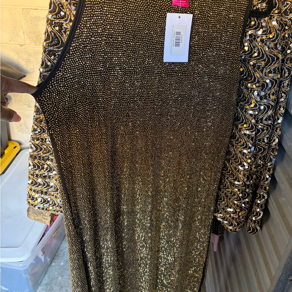 Desigual Black and Gold studded dress
